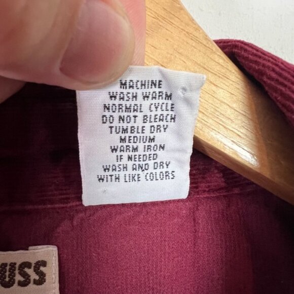 Levi Strauss & Co Men’s Vintage Burgundy Corduroy Snap Button Long Sleeve Shirt - Picture 7 of 7